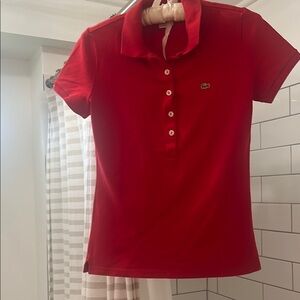 Lacoste Red Polo Collar Top❤️ ‼️PRICE DROP‼️